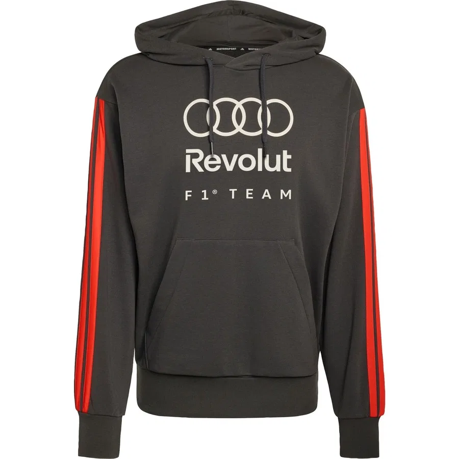 Худи с капюшоном из футера Adidas Performance KE6787 AUDI REVOLUT F1 TEAM DNA FRENCH TERRY HOODIE, Черный — фото 3