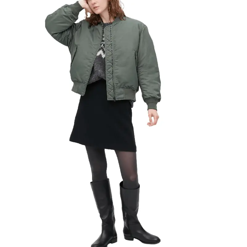 Куртка утепленная Uniqlo Ma-1 Unisex, 57 оливковый — фото 4