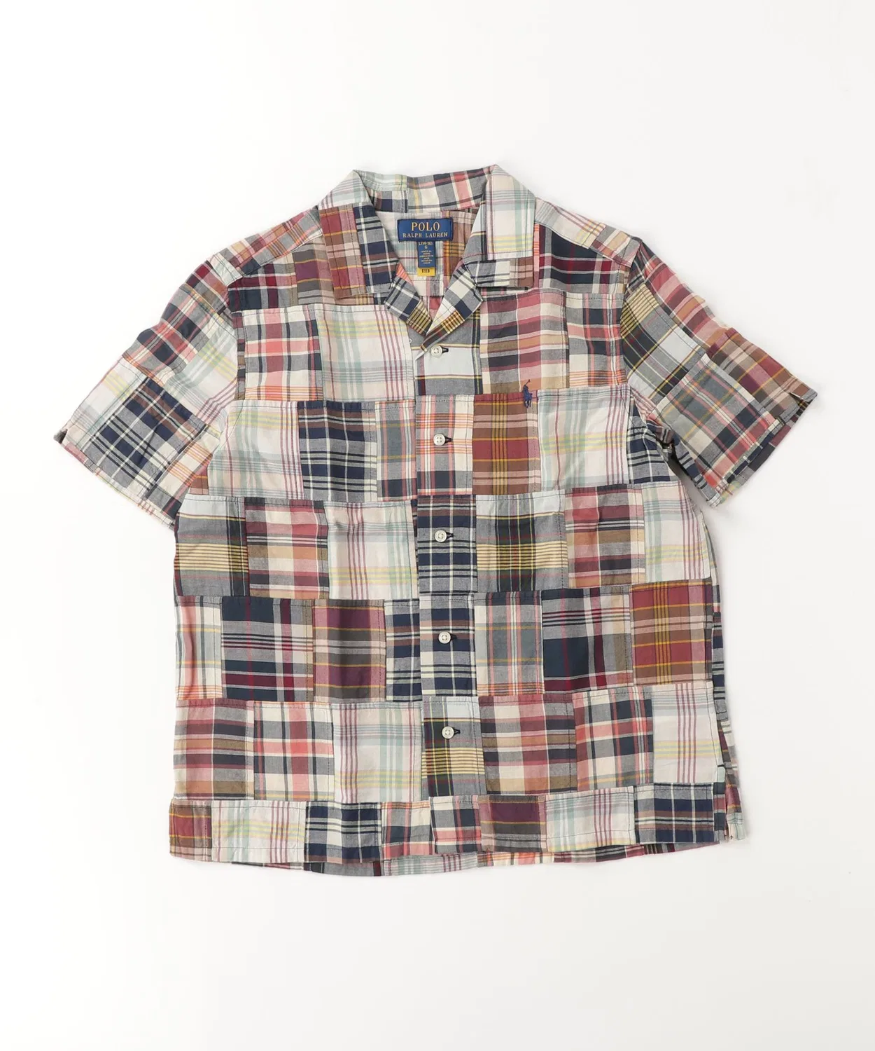 Детская рубашка с пэчворком из хлопка мадрас Polo Ralph Lauren Childrenswear, Multi — фото 3