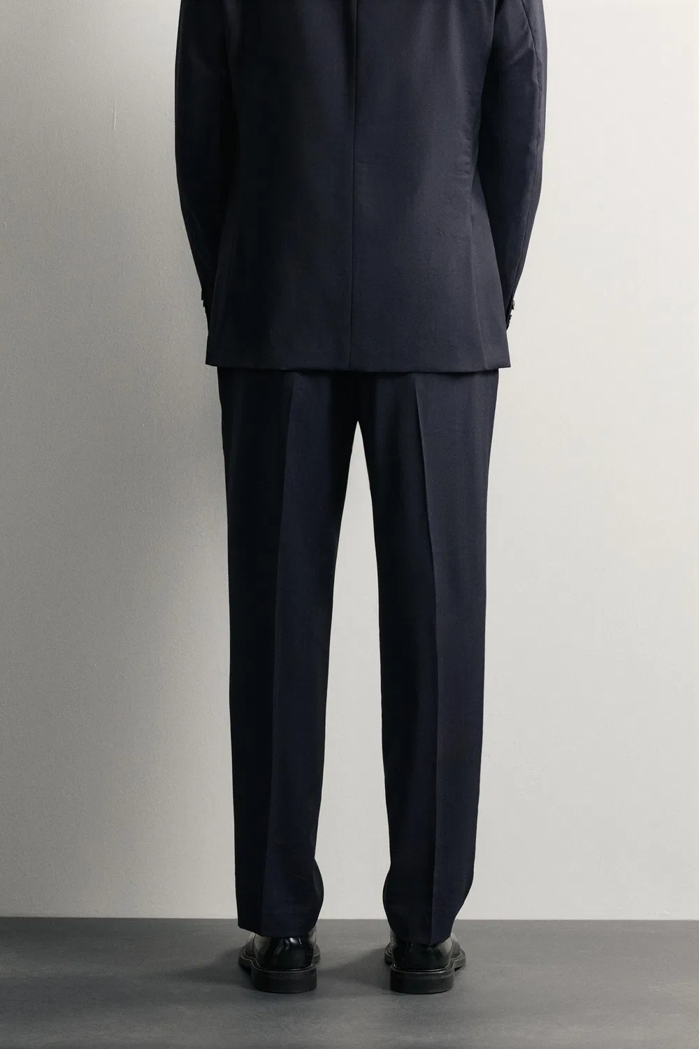 Брюки от костюма из 100% шерсти в тонкую полоску, стандартного кроя. ZARA, Navy blue — фото 3