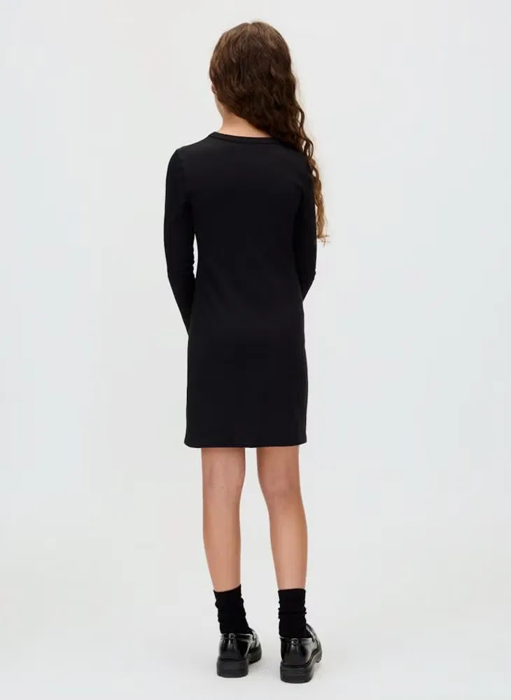 Платье-боди с длинным рукавом Youth Logo Mini Bodycon Calvin Klein Jeans, черный — фото 2