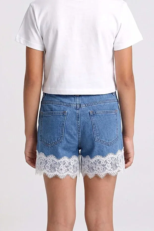 Детские шорты для девочек хлопковые Pd Kids, Navy Blue — фото 3