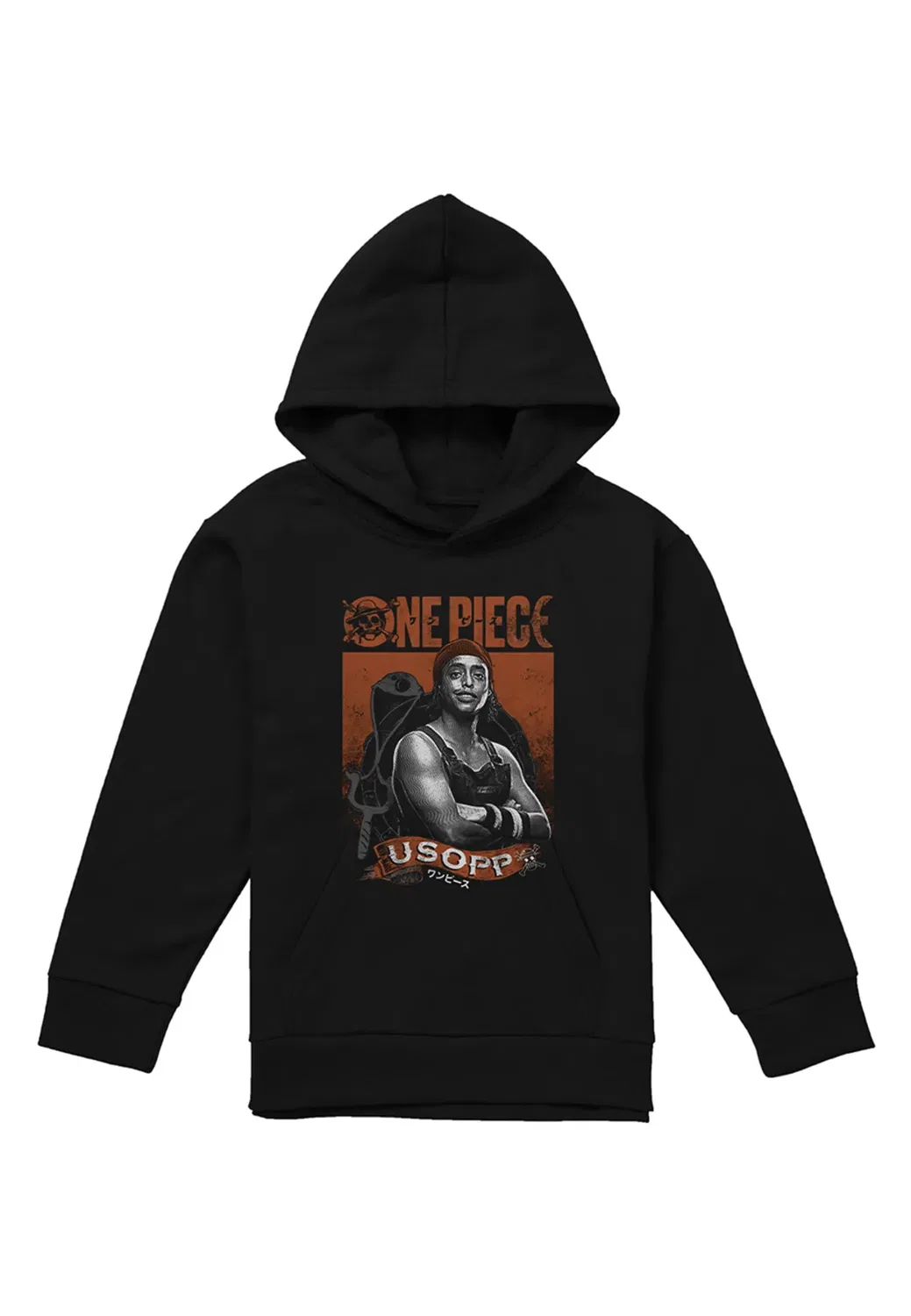 Детский худи с портретом Усоппа One Piece, Black