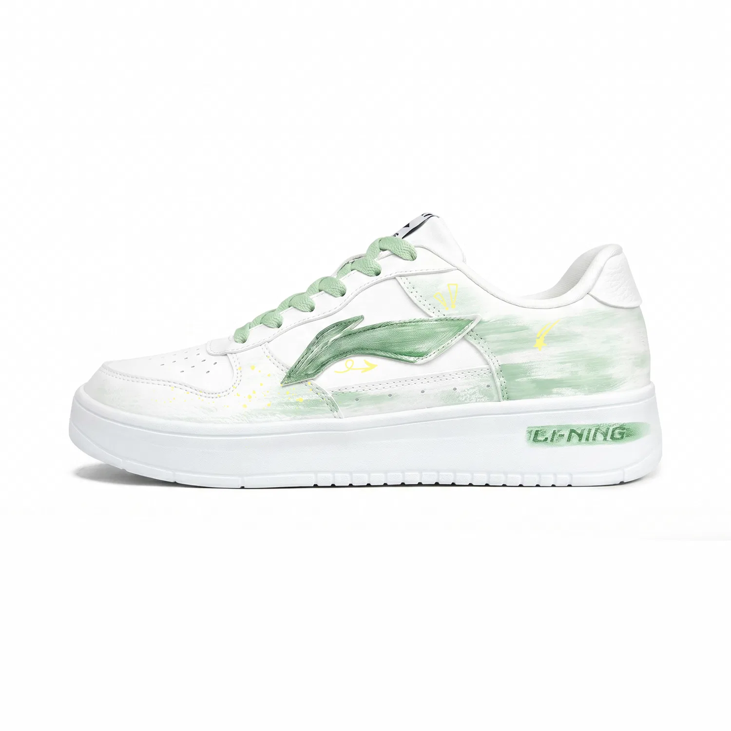 Детские кеды-скейтбординг с принтом Floating Boat Li-Ning, White Green — фото 3