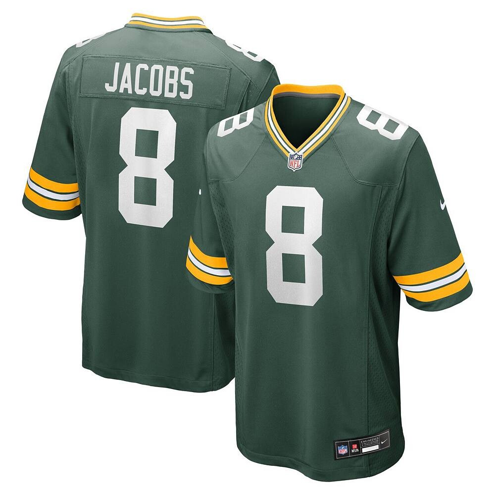 

Мужское джерси Nike Josh Jacobs Green Green Bay Packers Team Game, цвет Pkr Green
