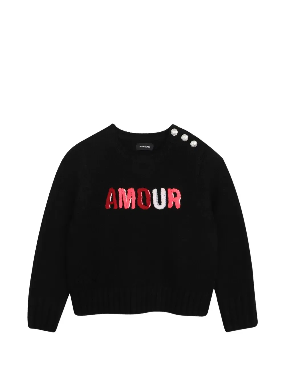 Свитер с вышитым логотипом Zadig & Voltaire Kids, черный