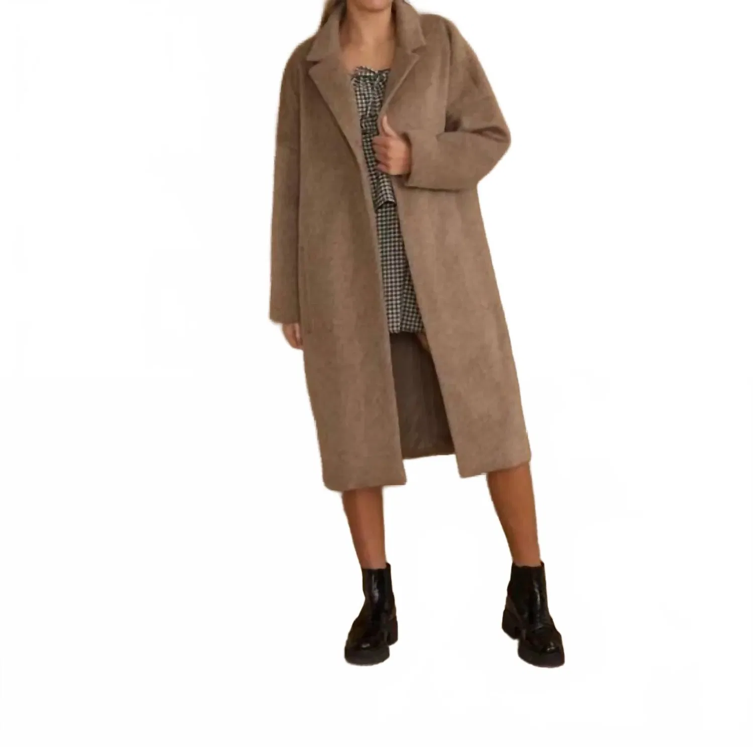 Детское пальто для девочек с объемным воротником Presley Longline Jacket Rylee + Cru, Camel