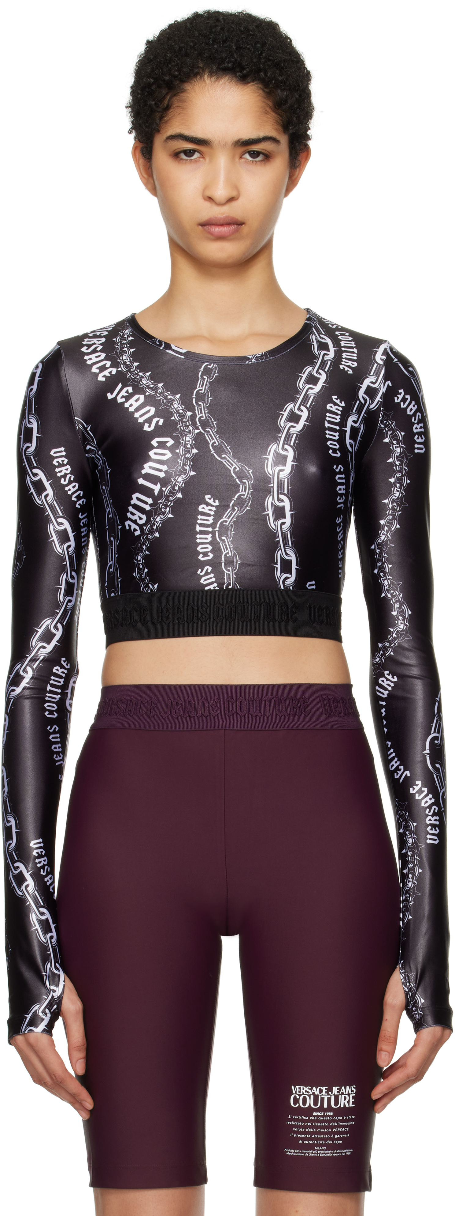 

Укороченная футболка Chain Couture Versace Jeans Couture