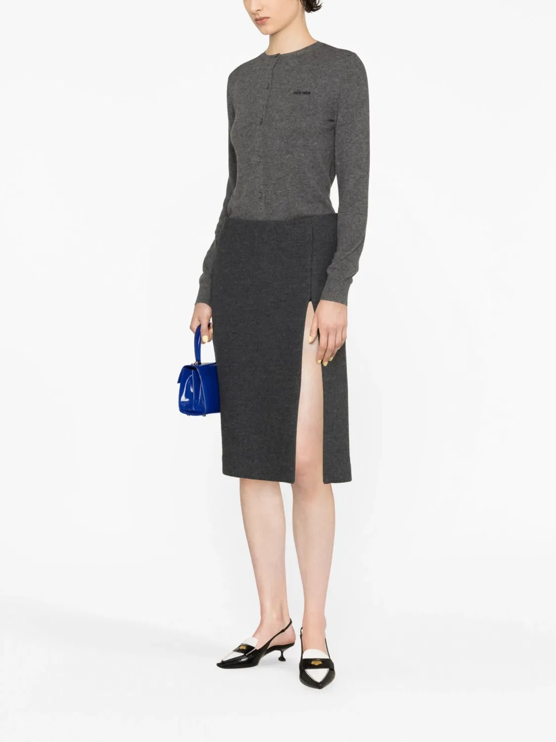 Miu Miu Кардиган из кашемира, серый — фото 3