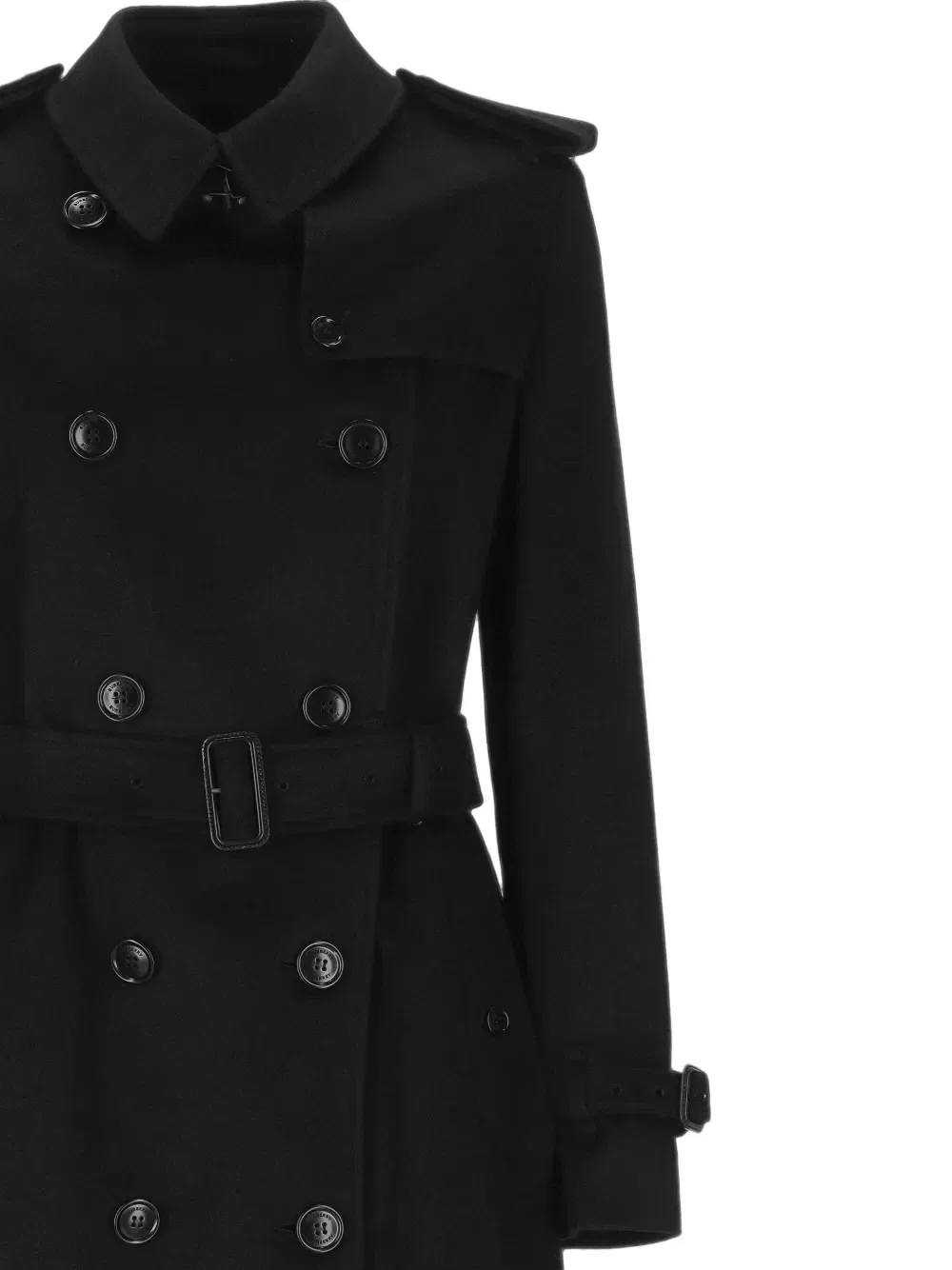 Двубортное кашемировое пальто BURBERRY, черный — фото 3