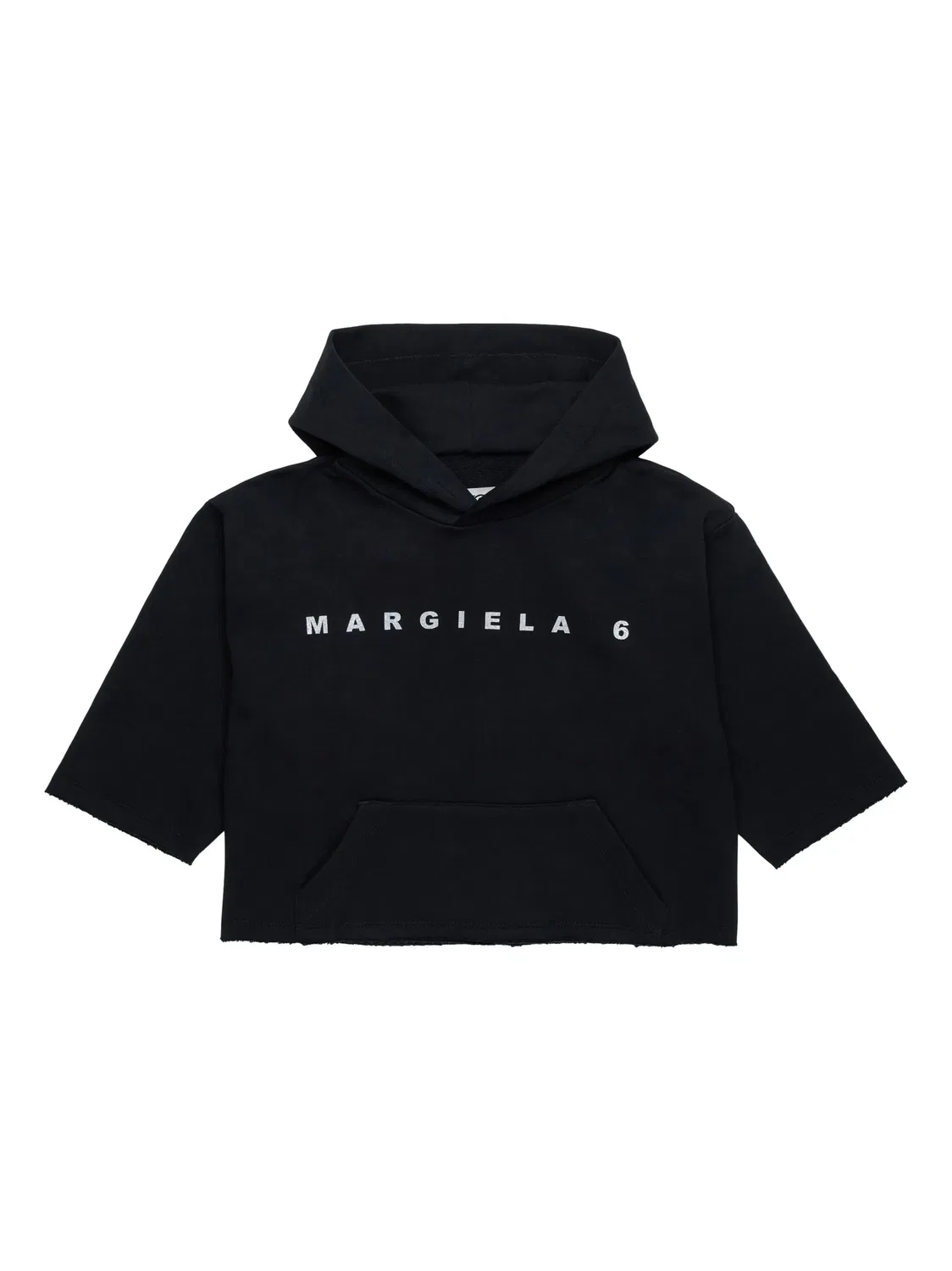 Хлопковое худи с логотипом MM6 Maison Margiela, черный