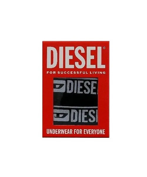 Мужской комплект боксеров хлопковый с брендовым логотипом DIESEL, Черный — фото 2