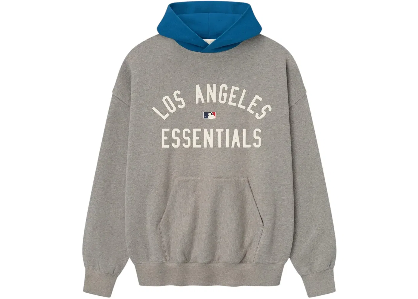 Мужской худи с принтом Fear of God Essentials Hoodie, Concrete Heather/Blue Sapphire