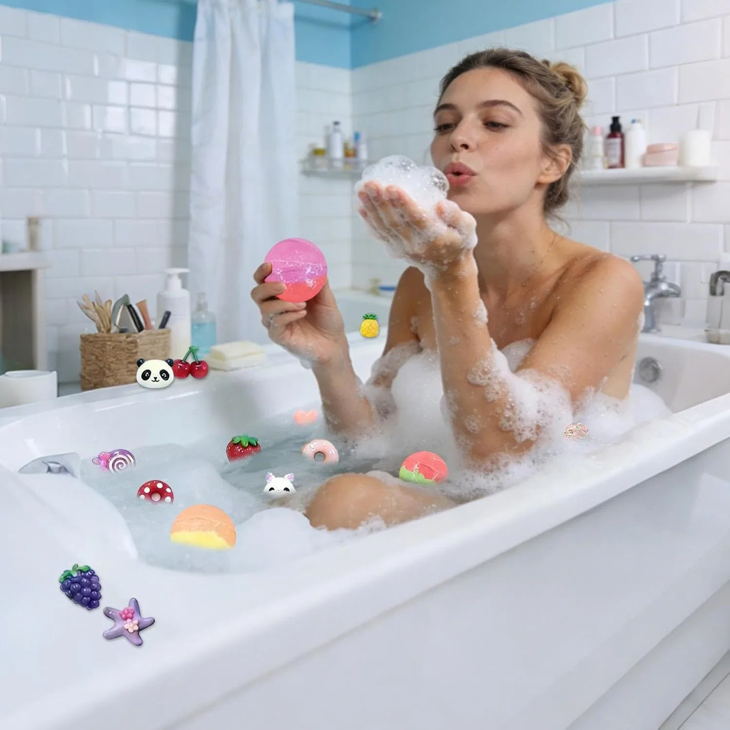 Набор детских бомбочек для ванны, 12 штук, Fruit Bath Bomb Collection, Generisch — фото 3