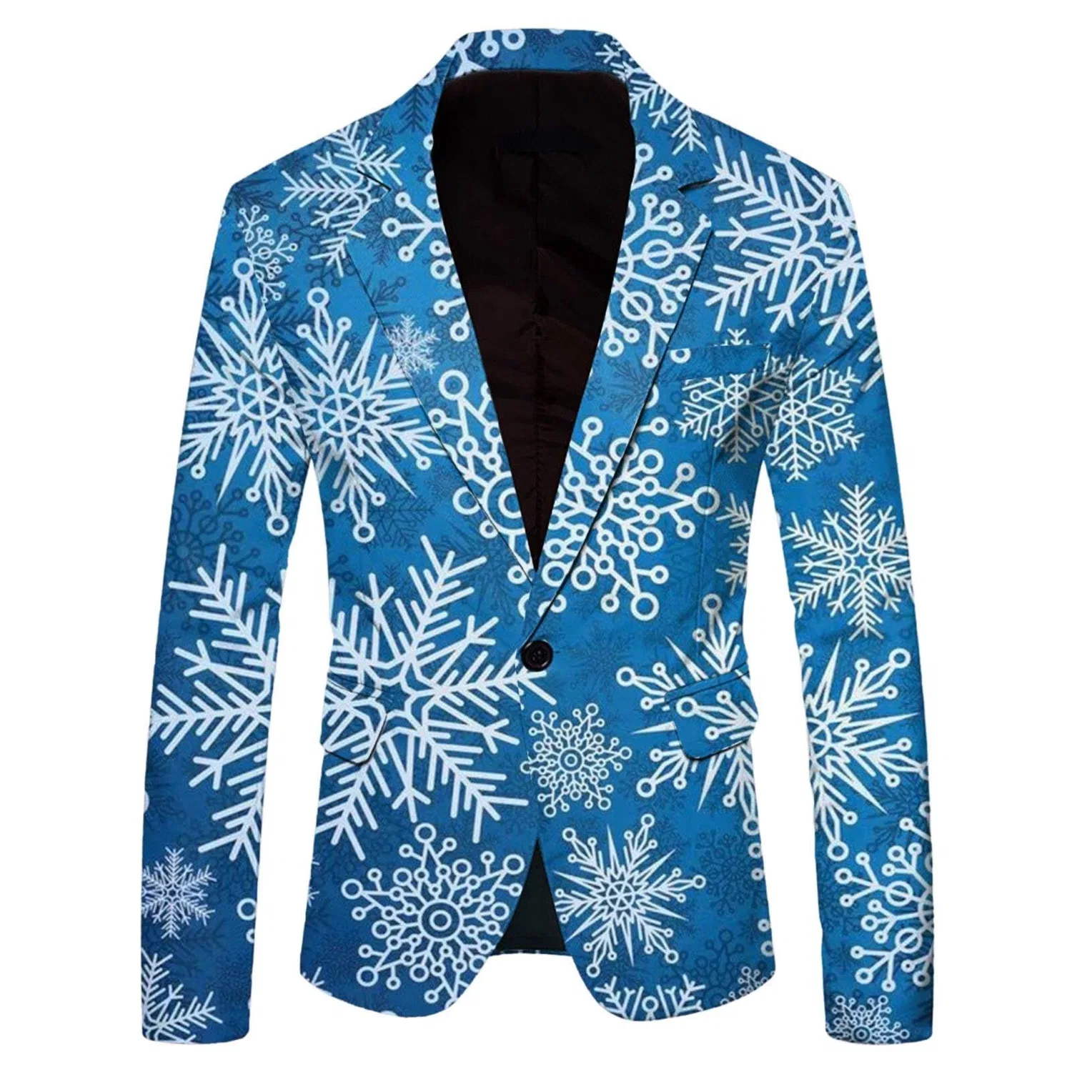 Женское пальто с 3D-принтом Christmas Casual Coat Hood, Azzurro