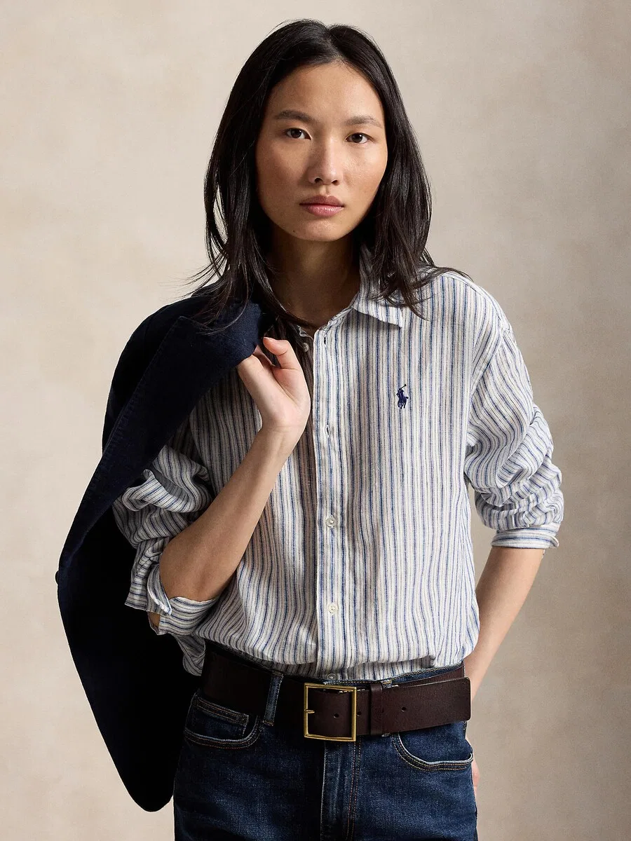 Блузка Polo Ralph Lauren темно-синего цвета — фото 2