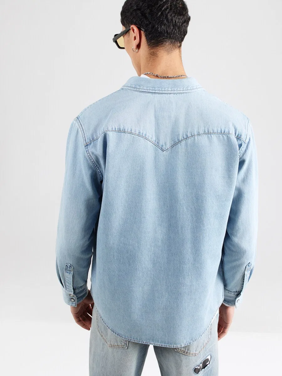 Рубашка LEVI'S Regular fit на пуговицах, цвет «Barstow Western Standard Fit», светло-голубой — фото 4
