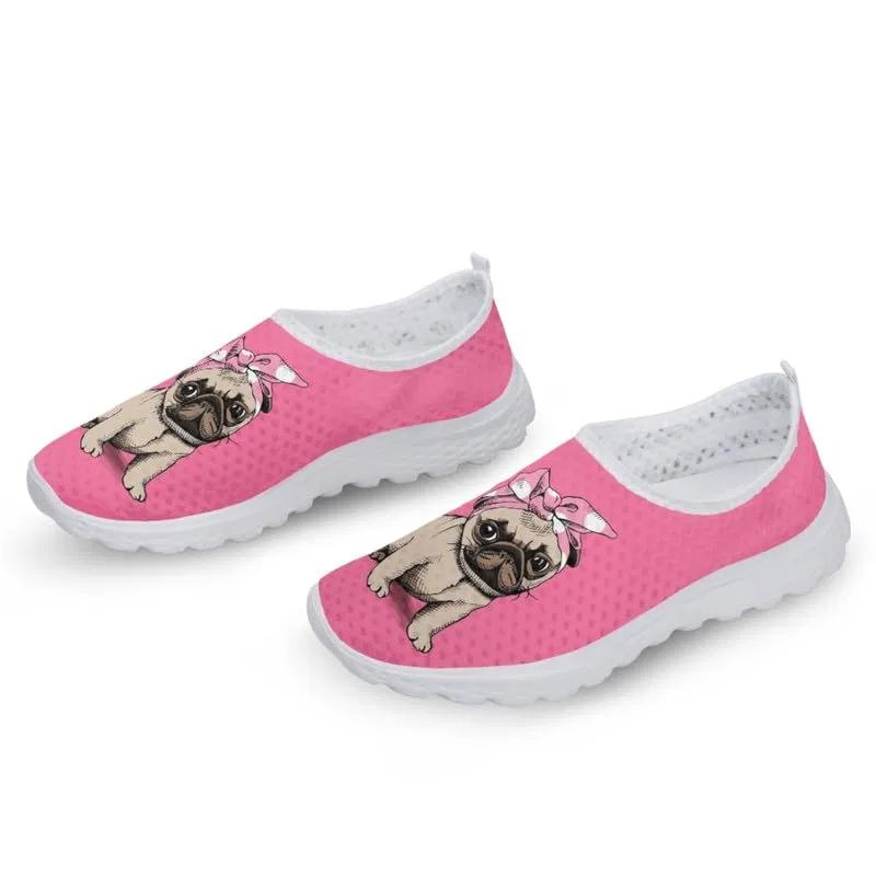 Детские кроссовки для девочек с принтом Balloon Dachshund Trainers with Pocket and Frog Garronmavis, Cartone Animato Pug Dog P — фото 3