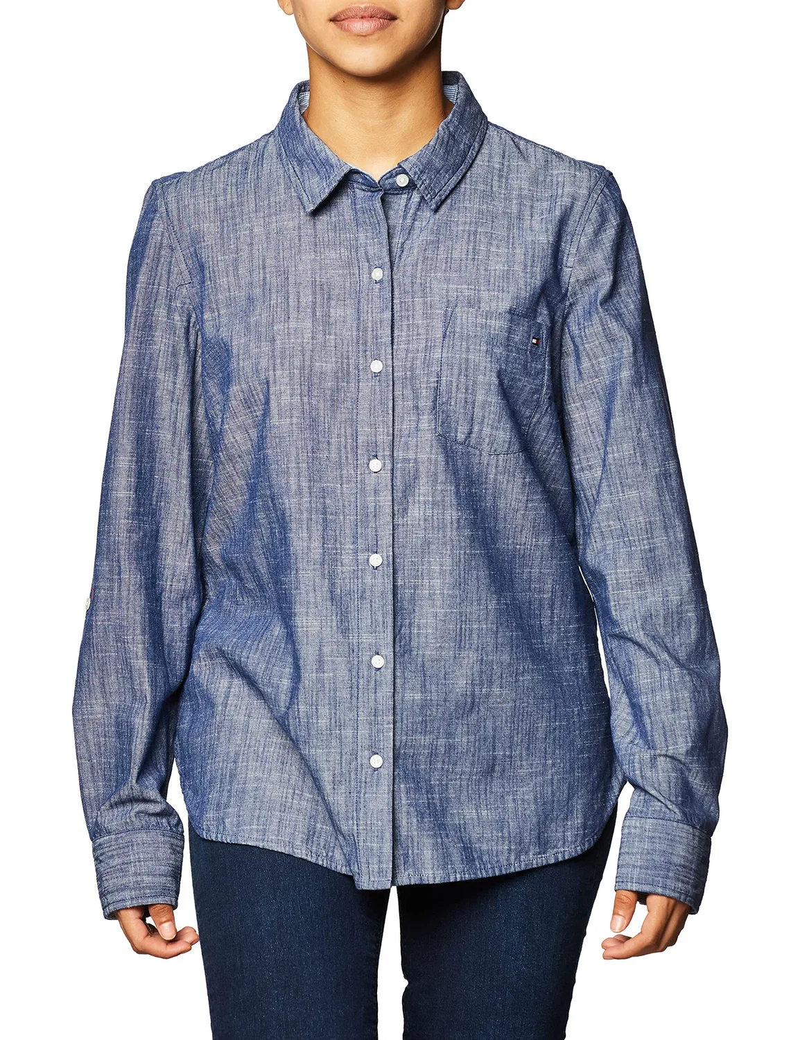 Женская рубашка с регулируемыми рукавами Tommy Hilfiger, Chambray — фото 3
