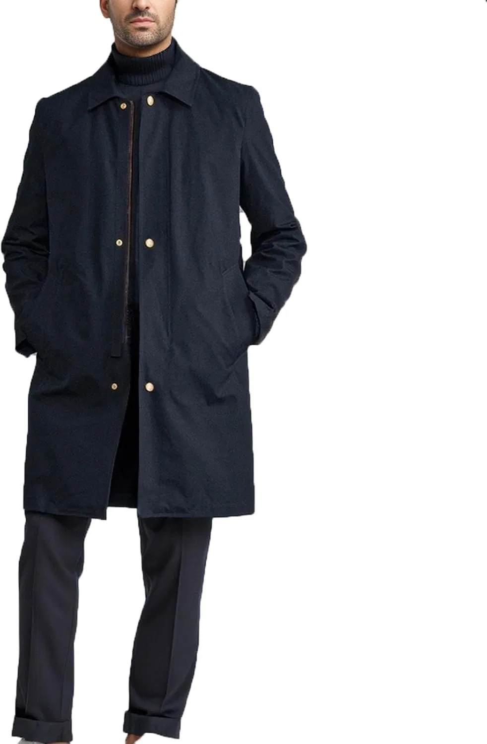 Мужское ветрозащитное пальто однобордное с лацканами, slim fit