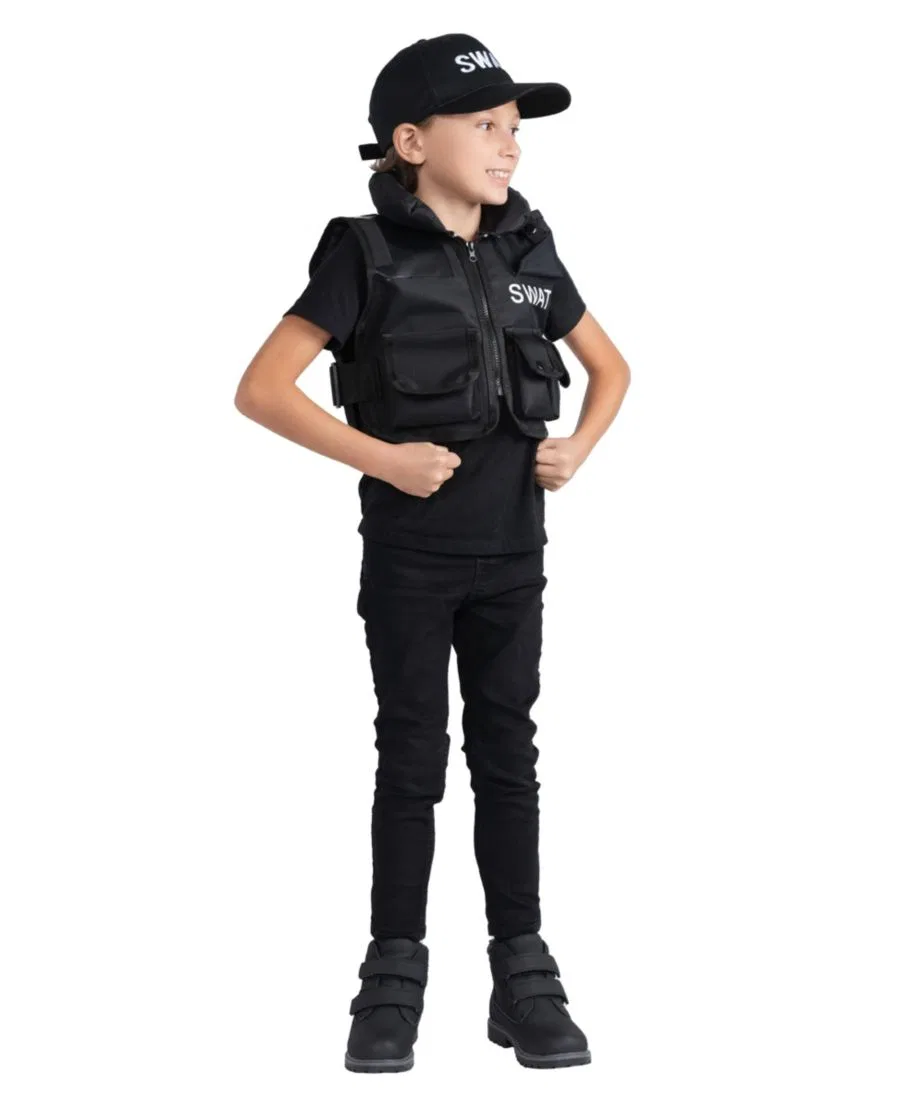 Костюм SWAT Vest and Cap Set Dress Up America, Black — фото 3