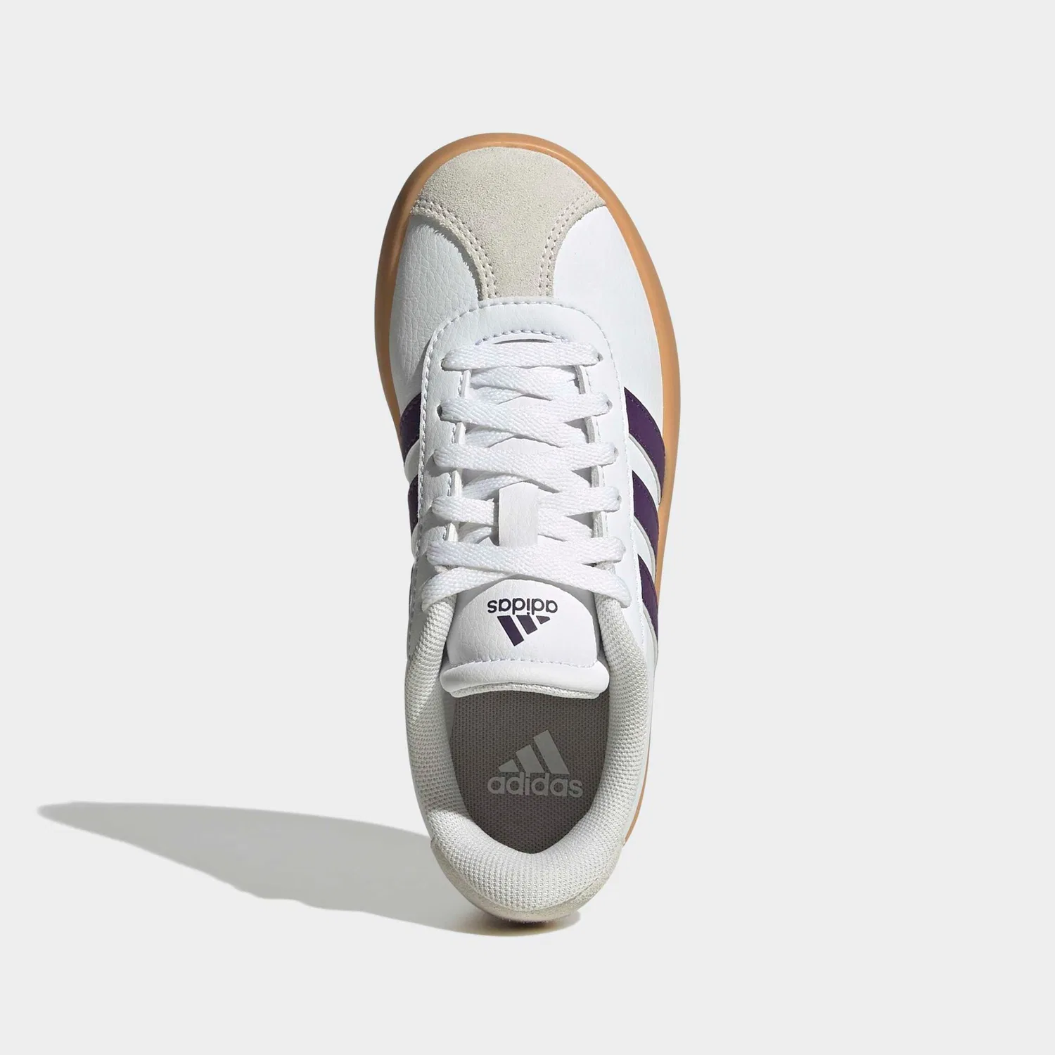 Детские кроссовки из замши с двойной подошвой Adidas Sportswear, Cloud White/Violet/Gum — фото 4