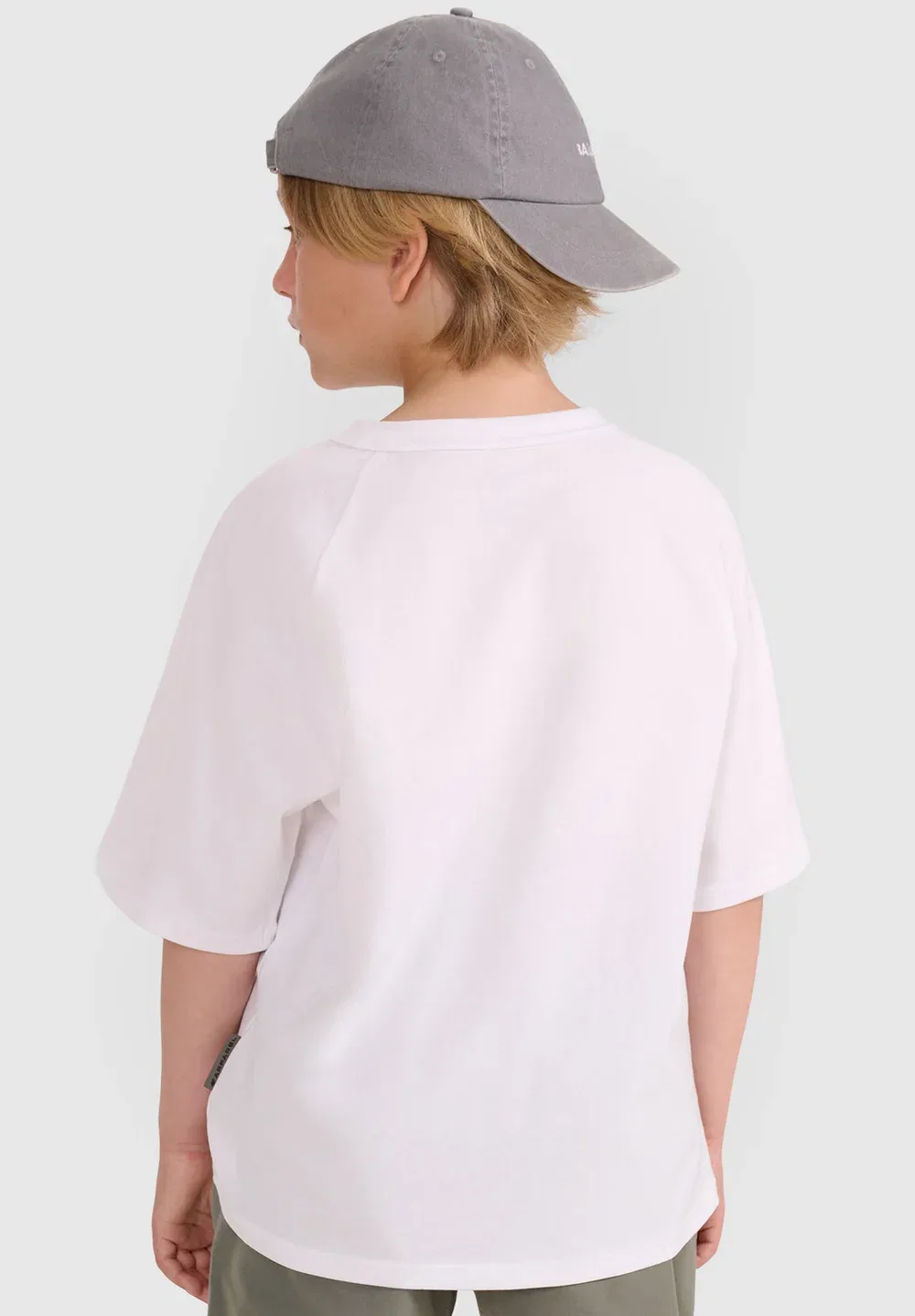 Футболка oversize gładki chłopięcy - biały 122 (6-7 лат) - базовая футболка 4F, White — фото 3
