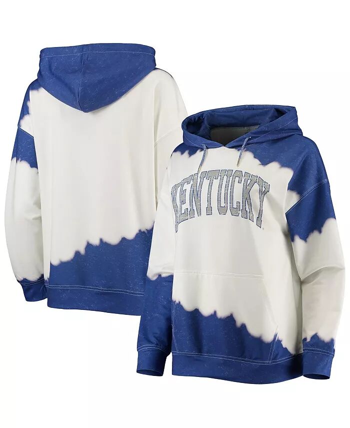 

Женская белая толстовка с капюшоном Royal Distressed Kentucky Wildcats For the Fun с двойной окраской Gameday Couture
