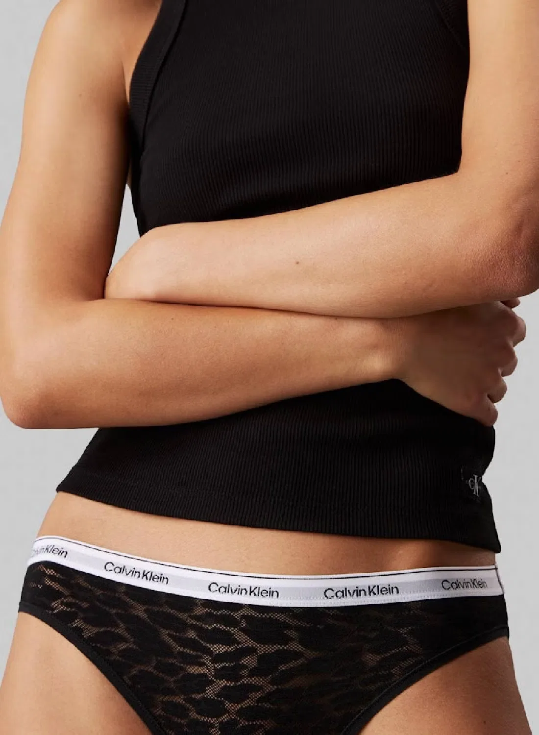 Calvin Klein Трусы бикини с кружевом, черный — фото 4