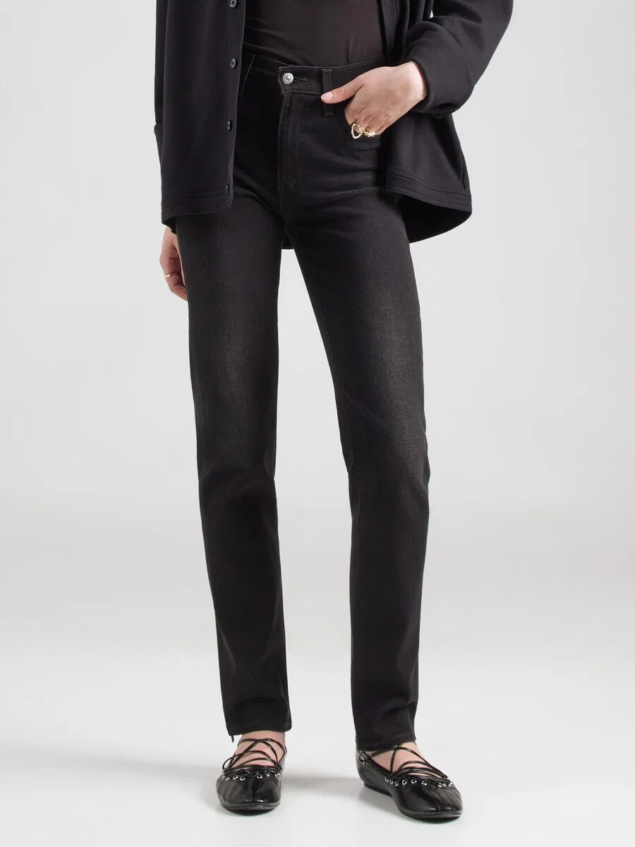 Джинсы LEVI'S Slim fit '722 HIGH RISE SLIM' из черного денима — фото 3