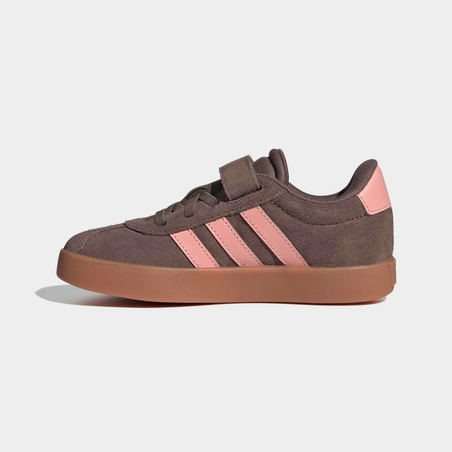 Детские кроссовки с ремешками на липучке Adidas VL COURT 3.0, Earth Strata/Semi Frozen Turbo/Amber Gum — фото 2