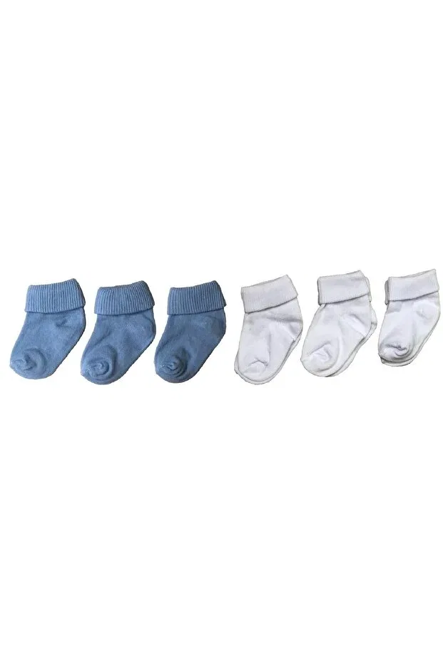 Детские носки для новорожденных хлопковые Basics Neocotton, Blue-White