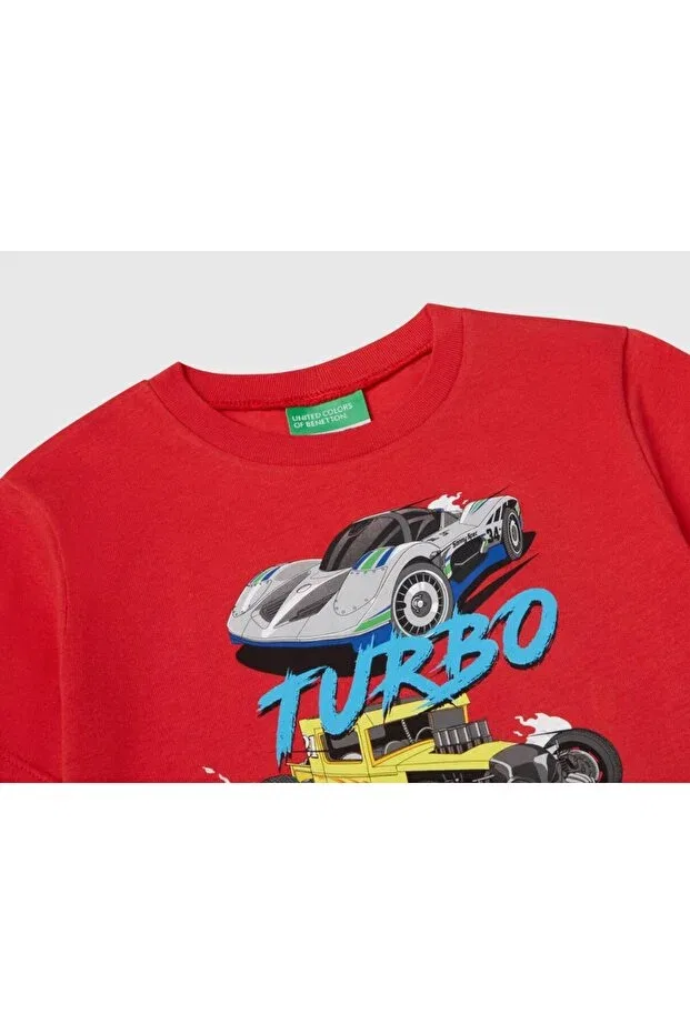 Детская футболка для мальчиков с коротким рукавом Benetton, Red United Colors Of Benetton — фото 3