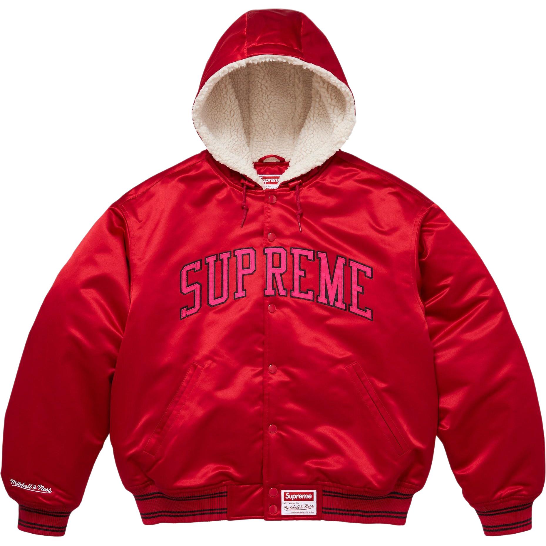 Куртка унисекс Mitchell & Ness FW25 WEEK11 с капюшоном и подкладкой из сатина Supreme, хаки — фото 3