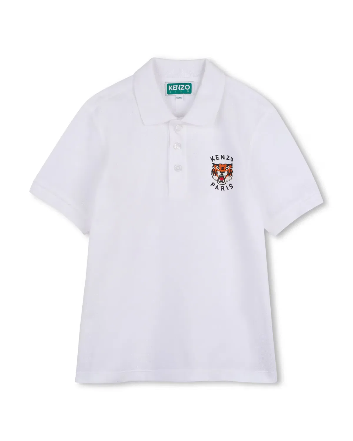 Детское поло для мальчиков с принтом Kenzo Kids, Blanco