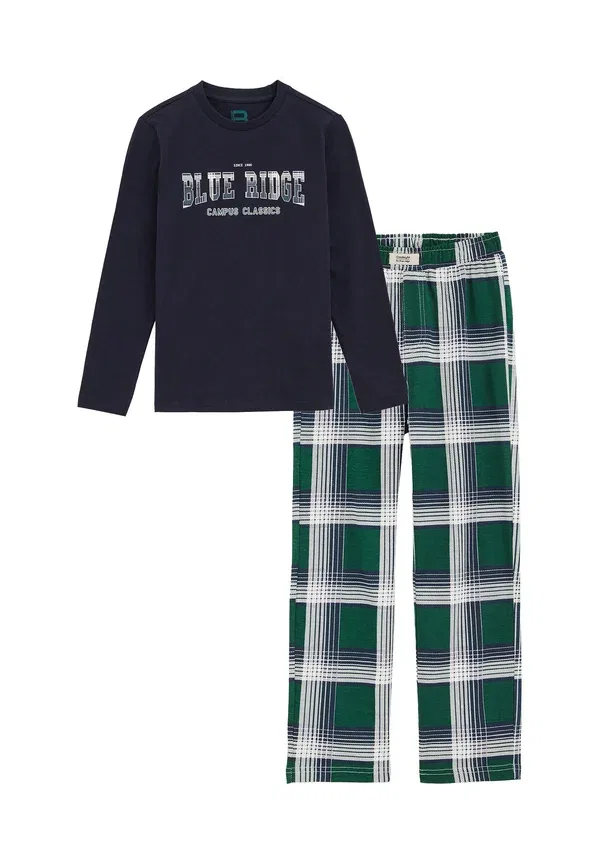 Пижамный комплект из хлопка Blue ridge set We Fashion, dark blue, темно-синий — фото 4