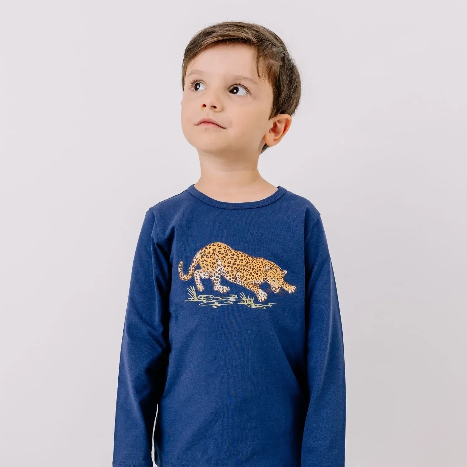 Лонгслив с принтом Tigers and Leopards Walkiddy, разноцветный