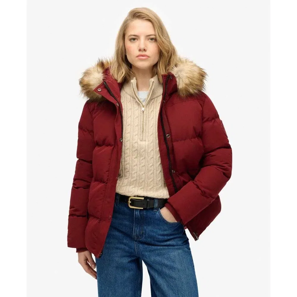Пуховик стеганый Everest 5 Baffle Superdry, красный — фото 3