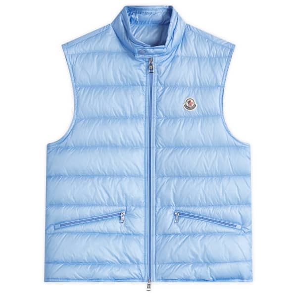 

Длинный жилет из телячьей шерсти Moncler, синий