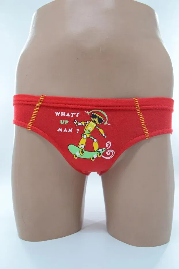 Детские трусы для мальчиков с принтом 0138 elastane printed boy panties com Tutku, Red