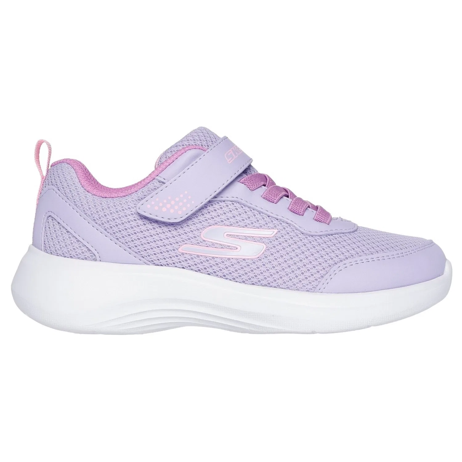 Детские кроссовки слипоны с кожаными вставками Skechers, Lavender — фото 4