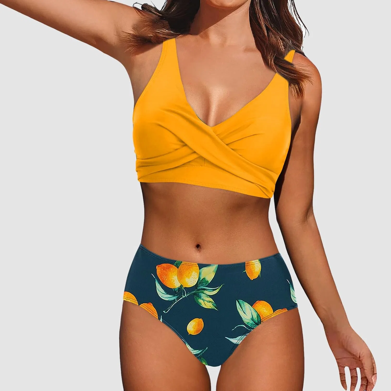 Женский бикини-комплект с пуш-ап Push Up Bikini Top Yellow — фото 2