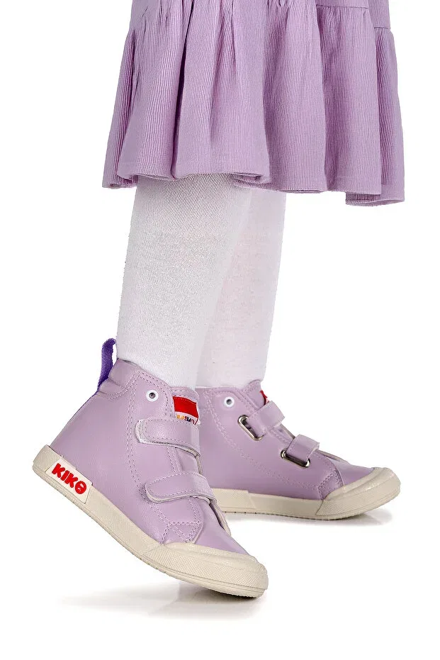 Детские ботинки для девочек с липучкой Garf daily velcro girls' boat shoes Kiko Kids, Lilac — фото 3