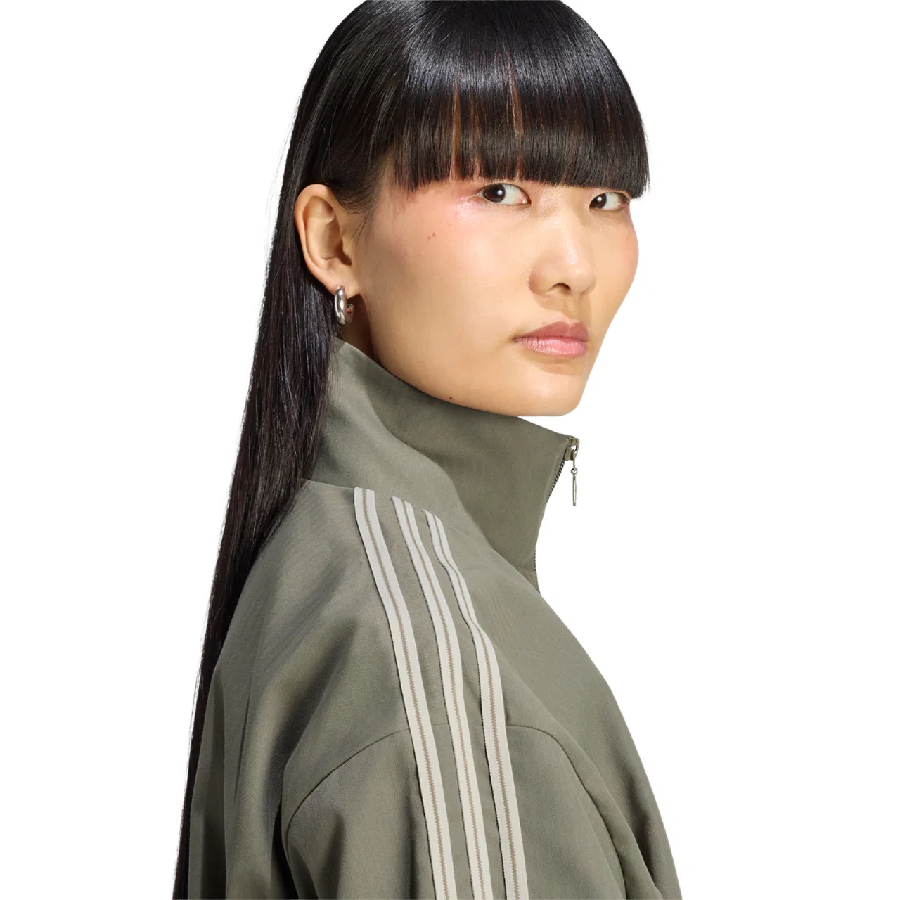 Женская олимпийка свободного кроя Firebird Track Top Adidas, Branch/Silver Pebble — фото 4