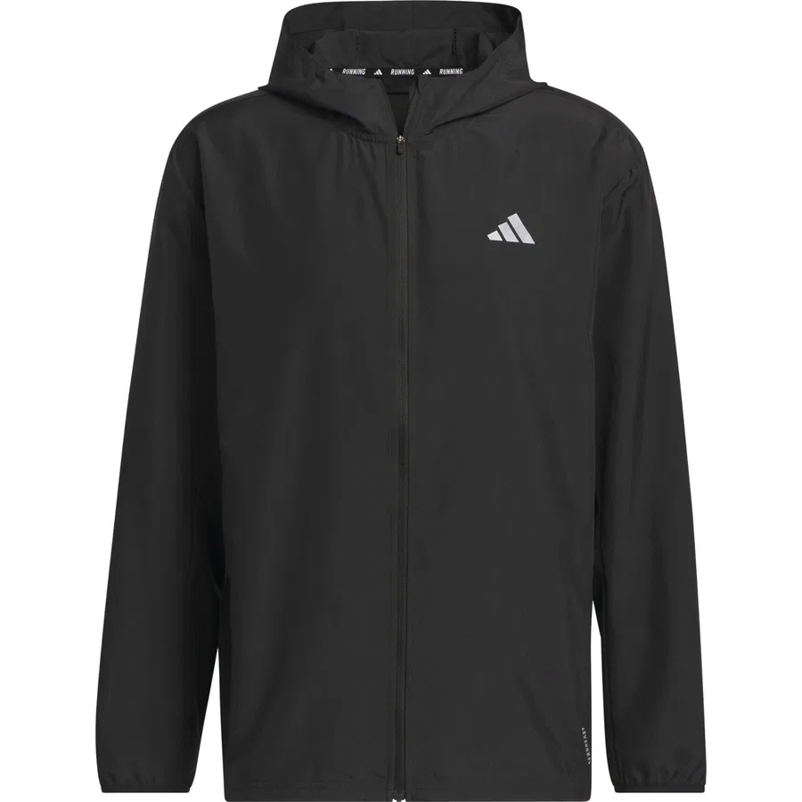 Ветрозащитная куртка с капюшоном, модель Run It Jacket, adidas, Черный — фото 3