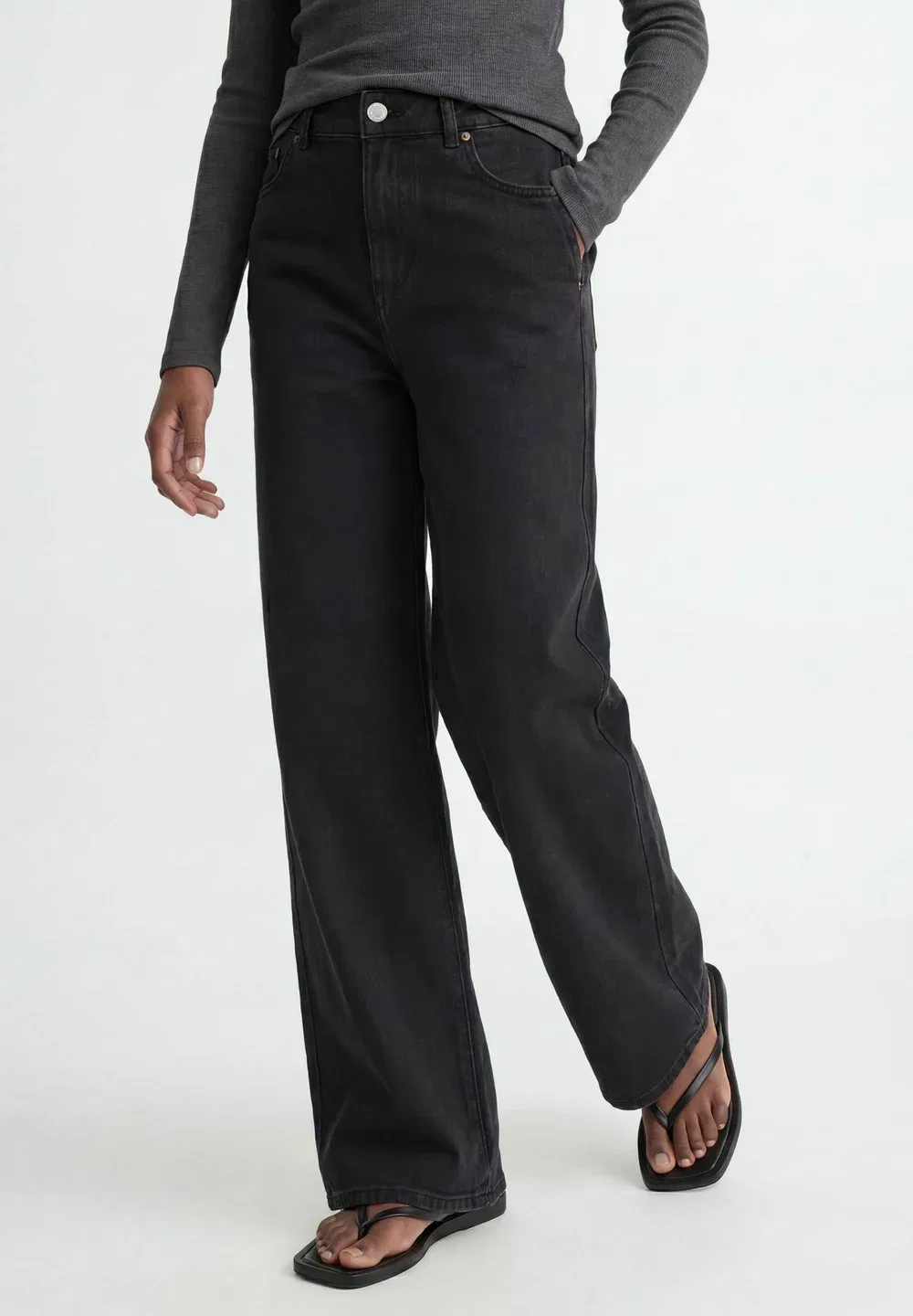 Джинсы Wide-Fit jxtokyo wide c6145 dnm grl - джинсы свободного кроя Jjxx, Black Denim — фото 2