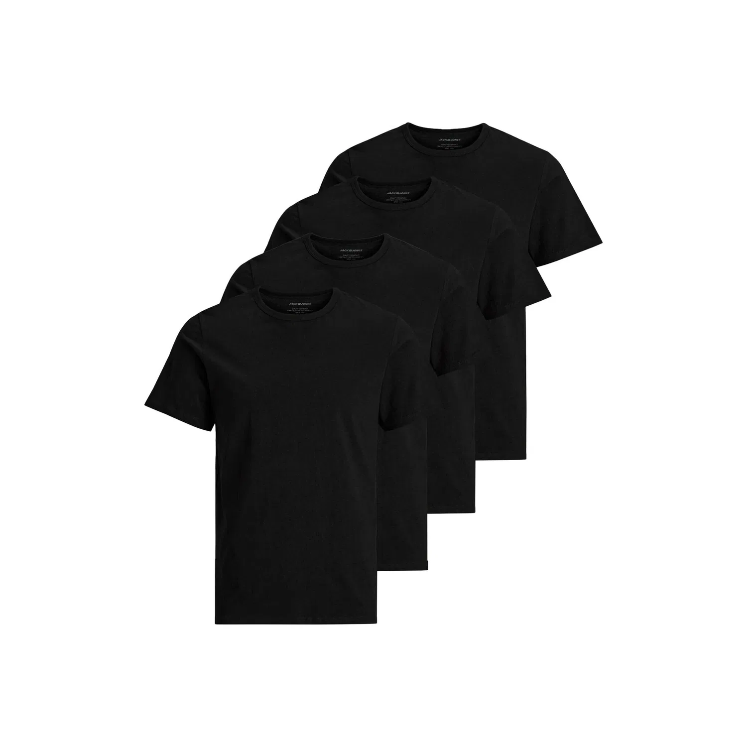 Детские хлопковые футболки с круглым вырезом Jack & Jones, Black