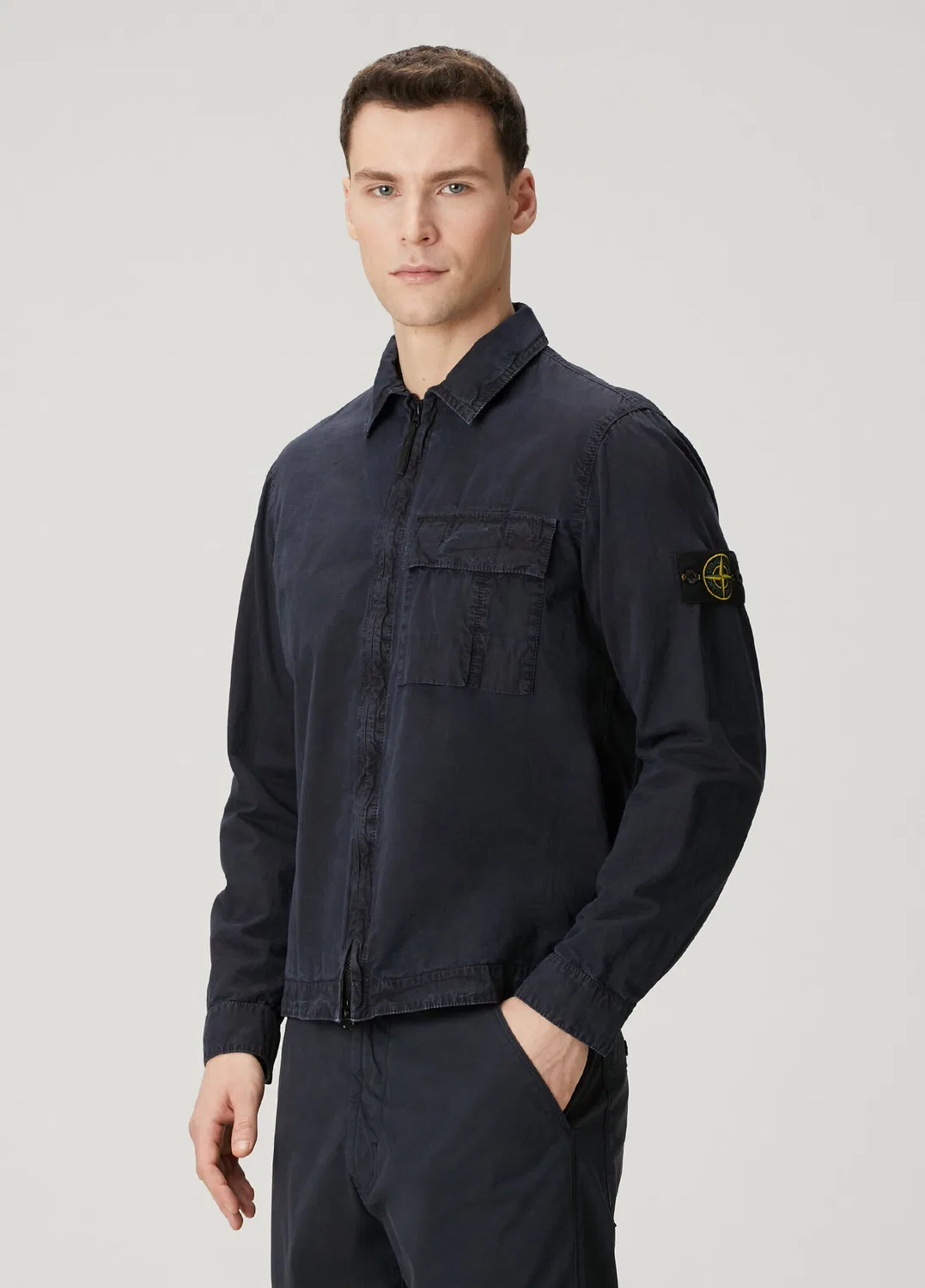 Спортивная рубашка Stone Island, темно-синий — фото 3