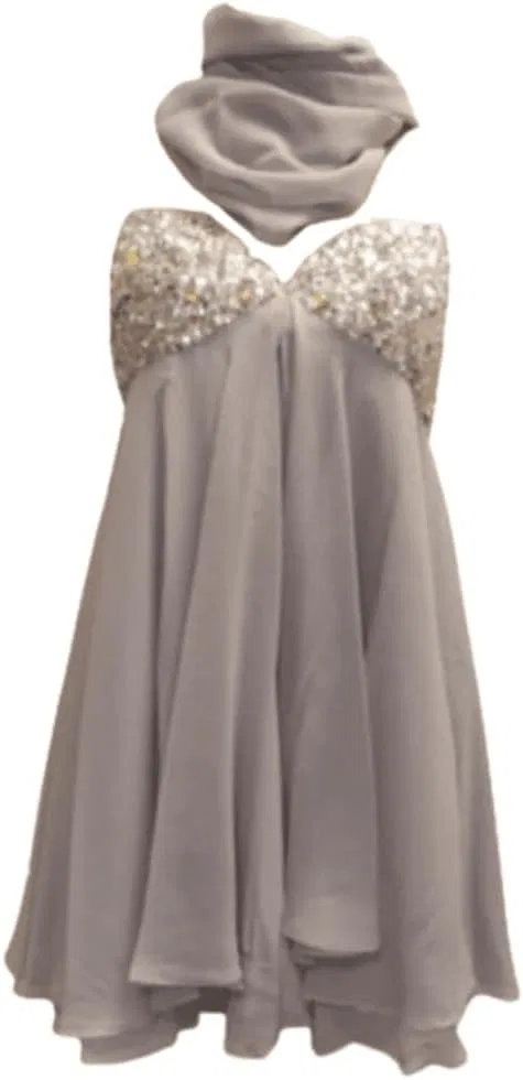Женское платье миди с открытой спиной Chiffon, Gray