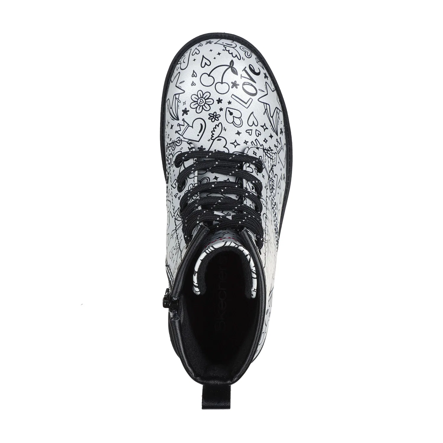 Детские ботинки с высоким берцем Gravlen Hi Skechers, Silver Schwarz — фото 4
